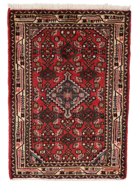 63X89 Tapete Asadabad Oriental Preto/Vermelho Escuro (Lã, Pérsia/Irão) Carpetvista