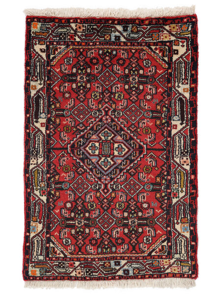 Tapete Oriental Hamadã 55X90 Preto/Vermelho Escuro (Lã, Pérsia/Irão)