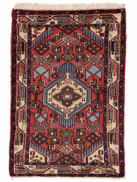 Tapete Oriental Asadabad 59X87 Preto/Vermelho Escuro (Lã, Pérsia/Irão)