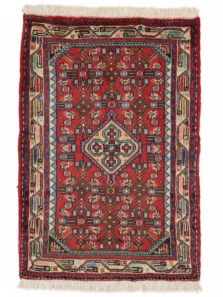 60X90 Asadabad Vloerkleed Oosters Donkerrood/Zwart (Wol, Perzië/Iran) Carpetvista