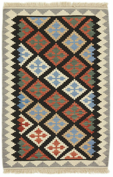  Persan Kilim Covor 86X129 Negru/Galben