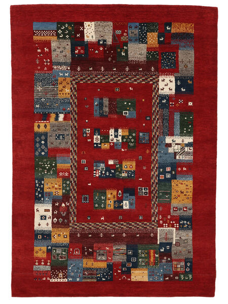 173X246 Gabbeh Loribaft Rug Modern Dark Red/Black (Wool, India) Carpetvista