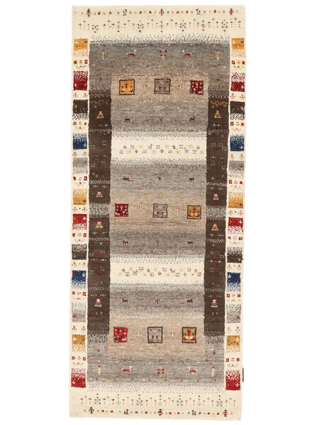 Tappeto Gabbeh Loribaft 85X201 Passatoie Marrone/Beige (Lana, India)