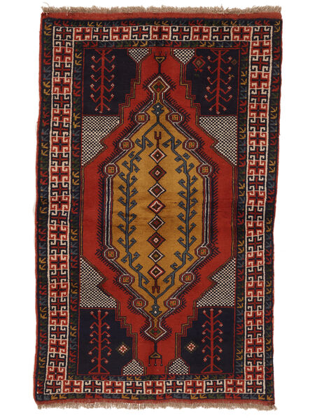 Kurdi Ghuchan Vloerkleed 123X194 Zwart/Donkerrood Wol, Perzië/Iran Carpetvista