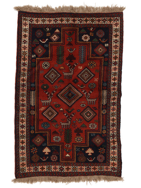 Tapete Oriental Kurdi Ghuchan 125X192 Preto/Vermelho Escuro (Lã, Pérsia/Irão)