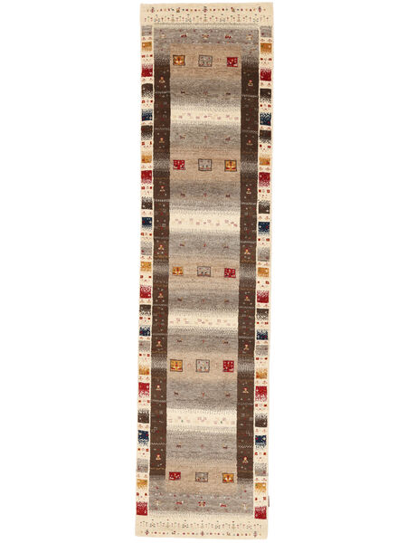 83X336 絨毯 ギャッベ Loribaft モダン 廊下 カーペット 茶色/オレンジ (ウール, インド) Carpetvista