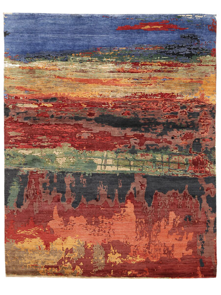 Contemporary Design Rug 242X302 Dark Red/Black Wool, India Carpetvista