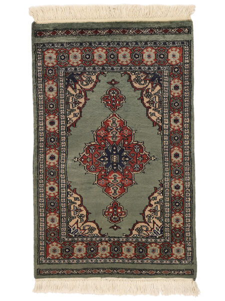  Orientalsk Pakistan Bokhara 3Ply Tæppe 63X99 Sort/Mørkegrøn Uld, Pakistan Carpetvista