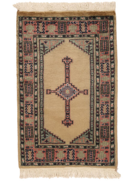  63X97 Medallion Piccolo Pakistan Bukara 3Ply Tappeto Lana, Carpetvista