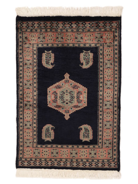 62X91 Tappeto Orientale Pakistan Bukara 3Ply Nero/Marrone (Lana, Pakistan) Carpetvista