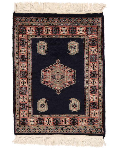  Pakistański Bucharski 3Ply Dywan 62X83 Wełniany Czarny/Ciemnoczerwony Mały Carpetvista