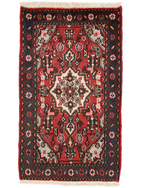 Hamadan Rug 54X92 Black/Dark Red Wool, Persia/Iran Carpetvista