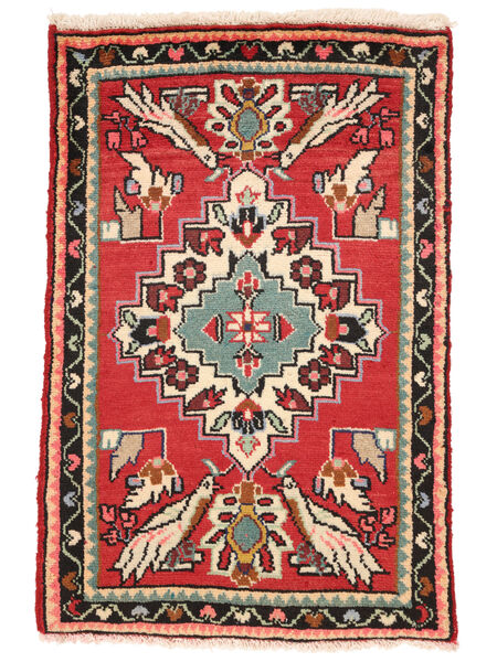  53X83 Hamadan Tæppe Mørkerød/Sort Persien/Iran Carpetvista