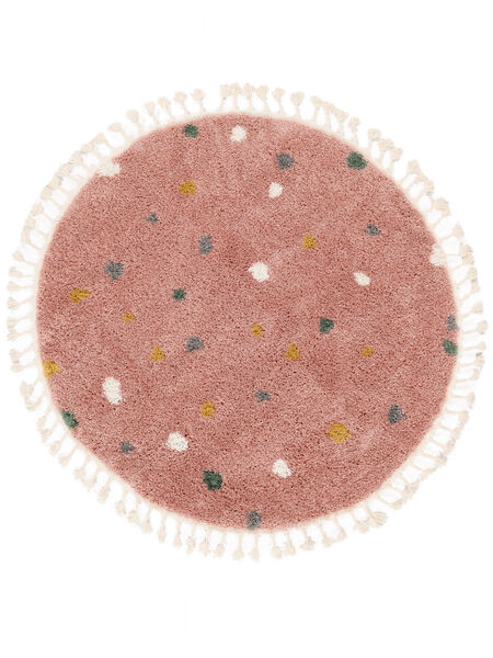  Kids Rug Shaggy Ø 100 Confetti Pink Round Small