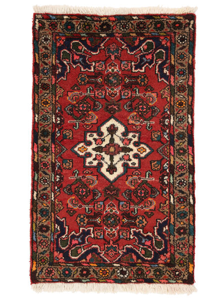  Oosters Hamadan Vloerkleed 56X93 Zwart/Donkerrood Wol, Perzië/Iran Carpetvista