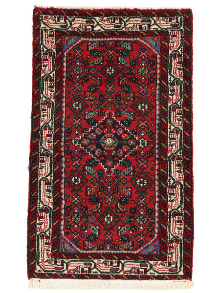 78X130 Hamadan Vloerkleed Oosters Zwart/Donkerrood (Wol, Perzië/Iran) Carpetvista