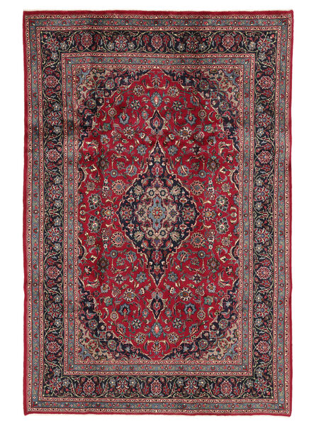 198X295 Tapete Kashan Fine Oriental Vermelho Escuro/Preto (Lã, Pérsia/Irão) Carpetvista