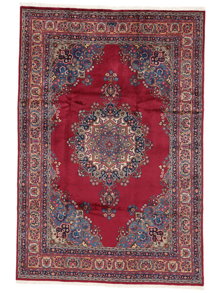 Alfombra Oriental Mashad Fine 200X295 Rojo Oscuro/Negro (Lana, Persia/Irán)