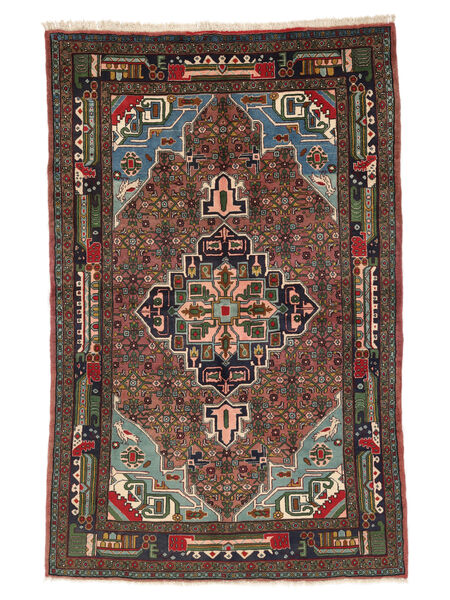 153X240 Tapete Oriental Koliai Preto/Vermelho Escuro (Lã, Pérsia/Irão) Carpetvista