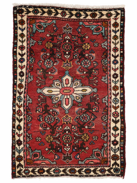  63X93 Hamadan Covor Negru/Dark Red Persia/Iran
 Carpetvista