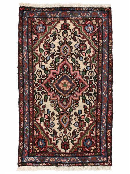  60X90 Hamadan Vloerkleed Zwart/Donkerrood Perzië/Iran Carpetvista