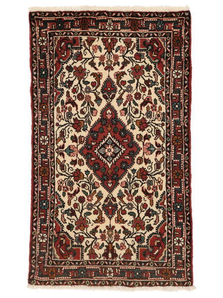 Tappeto Orientale Saruk Fine 73X127 Nero/Rosso Scuro (Lana, Persia/Iran)