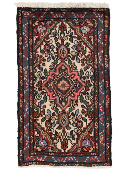  Hamadan Tappeto 60X90 Persiano Di Lana Nero/Rosso Scuro Piccolo Carpetvista