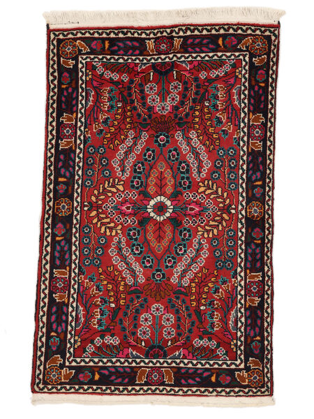  78X126 Lillian Tæppe Sort/Mørkerød Persien/Iran Carpetvista