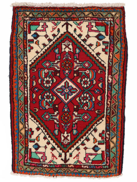 70X100 Hamadan Vloerkleed Oosters Zwart/Donkerrood (Wol, Perzië/Iran) Carpetvista