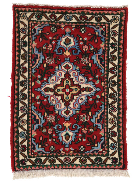 55X85 Hamadan Vloerkleed Oosters Zwart/Donkerrood (Wol, Perzië/Iran) Carpetvista