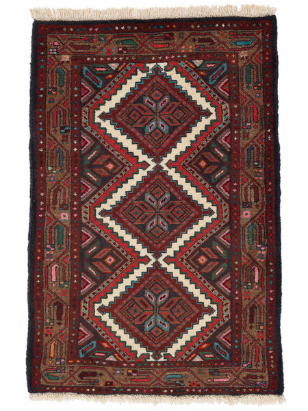 Alfombra Persa Hamadan 78X116 Negro/Rojo Oscuro (Lana, Persia/Irán)