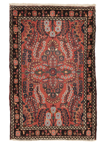 80X125 Lillian Vloerkleed Oosters Zwart/Donkerrood (Wol, Perzië/Iran) Carpetvista