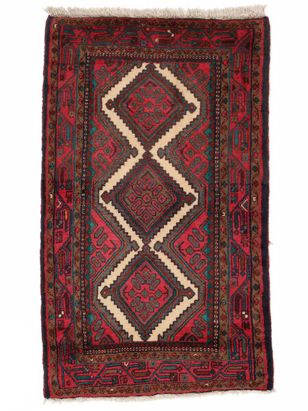 75X127 Tappeto Orientale Hamadan Nero/Rosso Scuro (Lana, Persia/Iran) Carpetvista