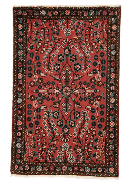 Lillian Vloerkleed 75X118 Zwart/Donkerrood Wol, Perzië/Iran Carpetvista