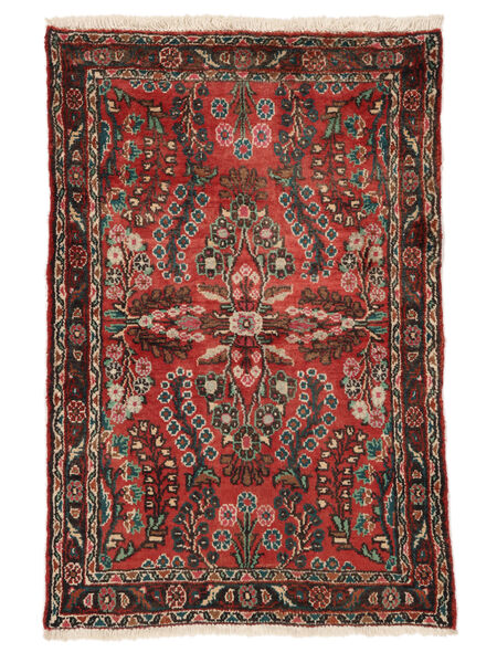 78X120 Lillian Vloerkleed Oosters Zwart/Donkerrood (Wol, Perzië/Iran) Carpetvista