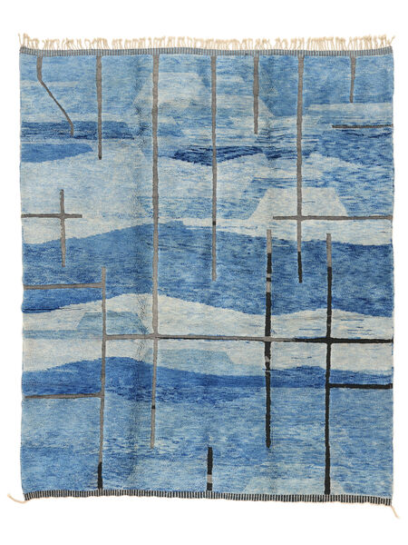 Alfombra Berber Moroccan - Mid Atlas 256X314 Azul Oscuro/Azul Grande (Lana, Marruecos)