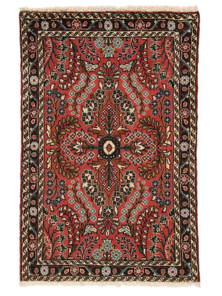 80X120 Lillian Teppe Orientalsk Svart/Mørk Rød (Ull, Persia/Iran) Carpetvista