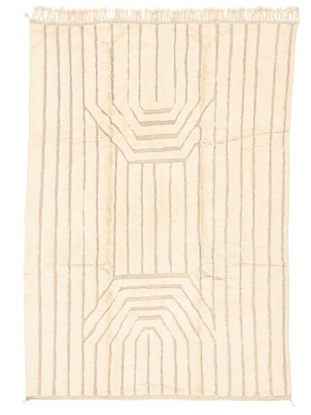  Berber Moroccan - Beni Ourain 262X356 울 러그 Beige/오렌지 대 Carpetvista