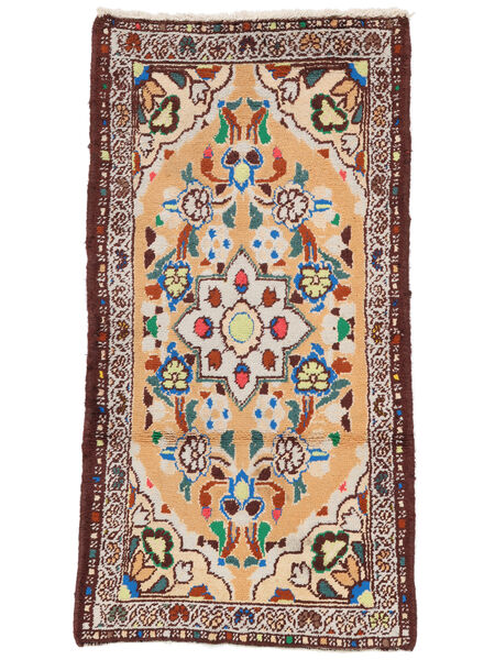 Alfombra Hamadan 62X122 Marrón/Negro (Lana, Persia/Irán)