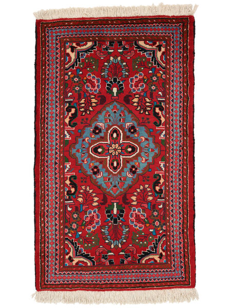  Hamadan Alfombra 70X134 Persa De Lana Rojo Oscuro/Negro Pequeño Carpetvista