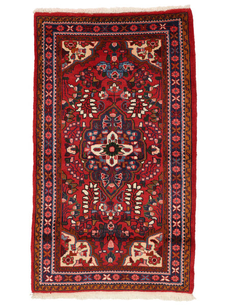 Lillian Tæppe 76X130 Mørkerød/Sort Uld, Persien/Iran Carpetvista