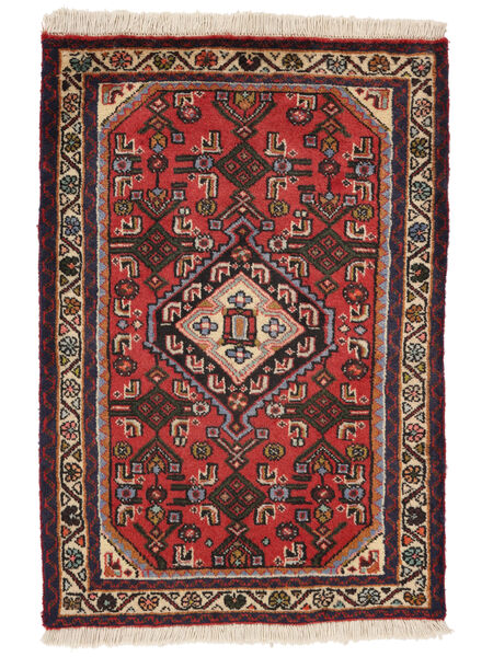 61X86 Tapete Asadabad Oriental Preto/Vermelho Escuro (Lã, Pérsia/Irão) Carpetvista