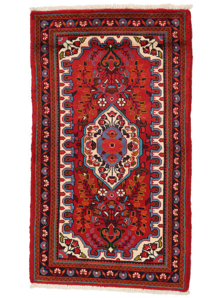 Hamadan Rug 74X130 Dark Red/Black Wool, Persia/Iran Carpetvista