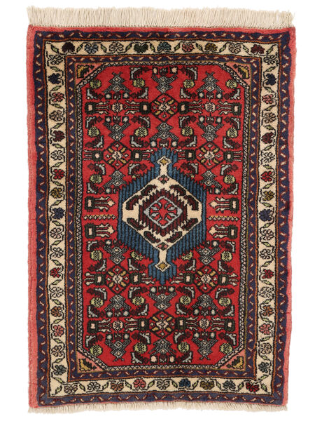  Oosters Asadabad Vloerkleed 58X82 Zwart/Donkerrood Wol, Perzië/Iran Carpetvista