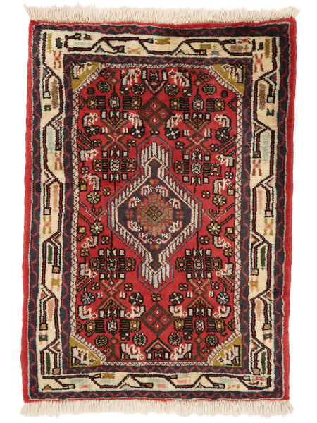  60X85 Asadabad Vloerkleed Zwart/Donkerrood Perzië/Iran Carpetvista