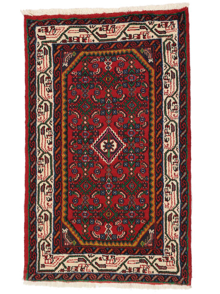  Persian Hamadan Rug 73X120 Black/Dark Red Carpetvista