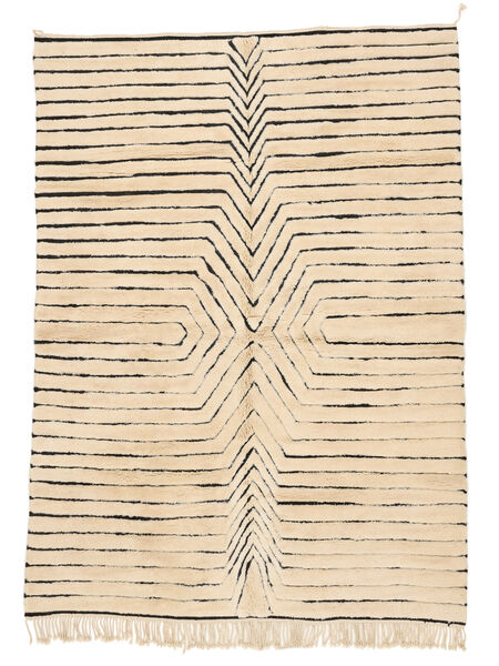 263X360 Tappeto Berber Moroccan - Beni Ourain Moderno Beige/Arancione Grandi (Lana, Marocco) Carpetvista