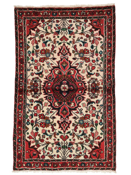 77X126 Tapete Oriental Hamadã Preto/Vermelho Escuro (Lã, Pérsia/Irão) Carpetvista