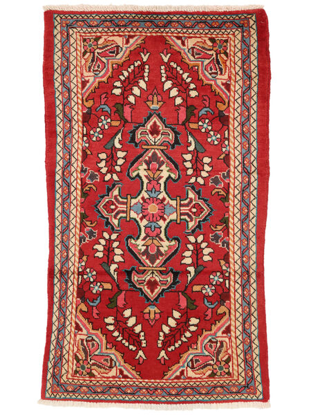  Oosters Hamadan Vloerkleed 72X127 Donkerrood/Zwart Wol, Perzië/Iran Carpetvista