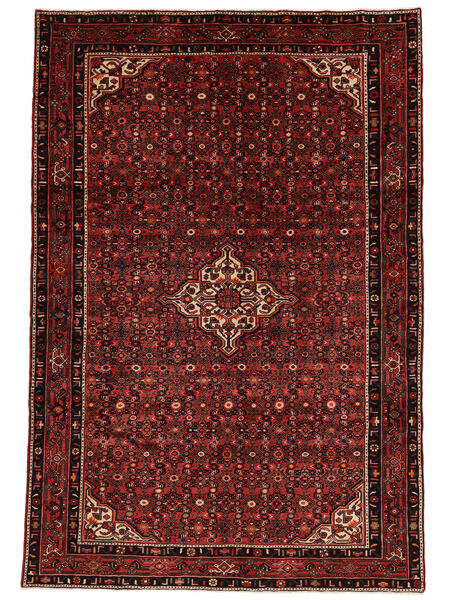  Persian Hosseinabad Rug 212X310 Black/Dark Red (Wool, Persia/Iran)